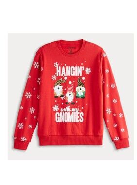 Men's Hybrid  'Hangin' with My Gnomies'  Crewneck Graphic Sweatshirt- Medium